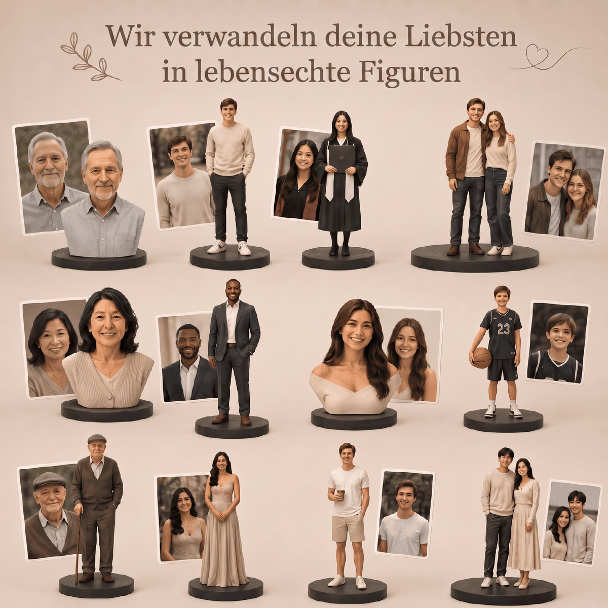 Wir verwandeln deine Liebsten in lebensechte Figuren – Beispiele