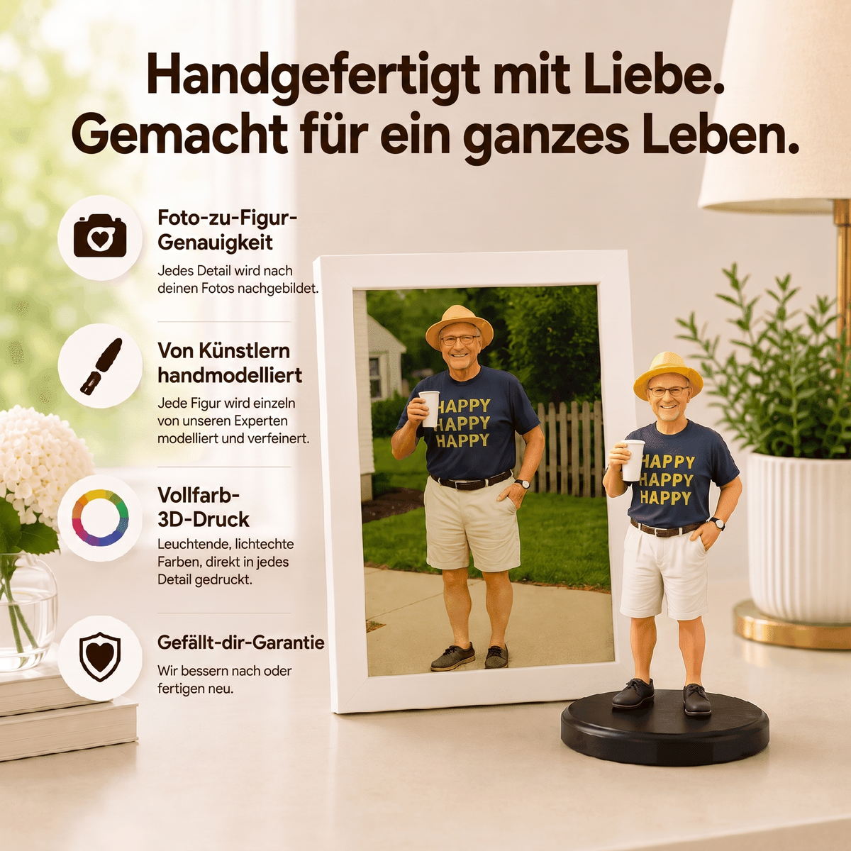 Handgefertigt mit Liebe – Foto-Genauigkeit, Handmodellierung, Vollfarb-3D-Druck, Garantie